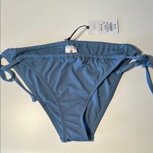 NWT Shade & Shore Low Rise Cheeky Adjustable Blue String Bikini Bottom size M